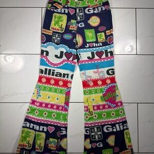 Archive John Galliano Moto Sign Flare Pants